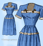 Marian Martin 9010: 1940s Uncut Misses Day Dress Sz 31 Bust Vintage Sewing Pattern
