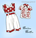 1950s Vintage Marian Martin Sewing Pattern 9029 Uncut Toddler Girls Play Clothes Sz4