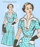 Marian Martin 9044: 1950s Plus Size Street Dress Sz 40 B Vintage Sewing Pattern