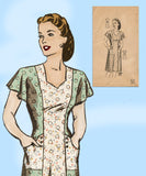 Marian Martin 9055: 1940s Womens Plus Size Dress 52 Bust Vintage Sewing Pattern
