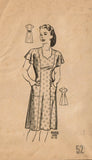 Marian Martin 9055: 1940s Womens Plus Size Dress 52 Bust Vintage Sewing Pattern