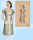 Marian Martin 9055: 1940s Womens Plus Size Dress 52 Bust Vintage Sewing Pattern