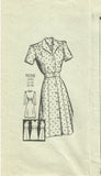 Marian Martin 9058: 1940s Misses Shirtwaist Dress Sz 34 B Vintage Sewing Pattern