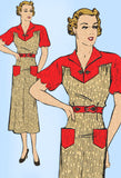 Marian Martin 9108: 1930s Plus Size Street Dress Sz 40 B Vintage Sewing Pattern