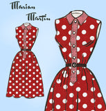 1950s Vintage Marian Martin Sewing Pattern 9122 Easy Misses Sun Dress Sz 38 Bust