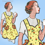 1950s Vintage Marian Martin Sewing Pattern 9129 Cute Misses Scalloped Apron SM