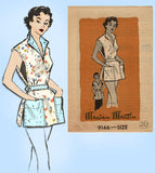 1950s Vintage Marian Martin Sewing Pattern 9146 Cute Misses Apron Sz 38 Bust