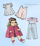 1940s Vintage Marian Martin Sewing Pattern 9165 16inch Doll Clothes Set