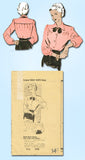 1940s Vintage Marian Martin Sewing Pattern 9171 Misses WWII Blouse Size 14 32B - Vintage4me2