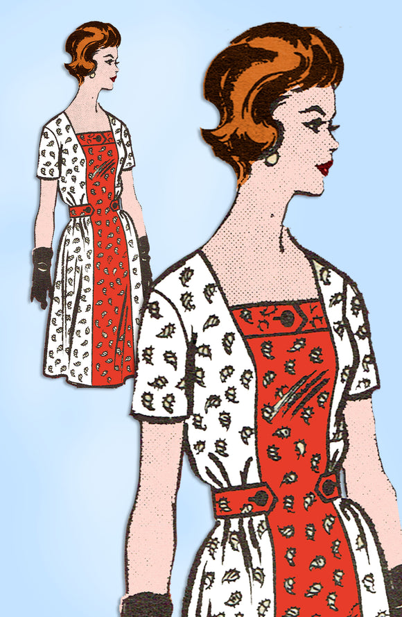 1960s Vintage Marian Martin Sewing Pattern 9236 Uncut Plus Size Day Dress Sz 45B - Vintage4me2