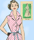 1950s Vintage Marian Martin Sewing Pattern 9238 Plus Size Shirtwaist Sun Dress 42 B