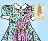1940s Vintage Marian Martin Sewing Pattern 9296 Uncut Toddler Girls Dress Size 2