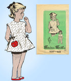Marian Martin 9297: 1950s Vintage Sewing Pattern Girls Play Apron Blouse & Pants Size 8 vintage4me2