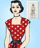 Marian Martin 9311: 1950s Elegant Misses Dress Sz 36 B Vintage Sewing Pattern