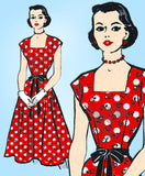 Marian Martin 9311: 1950s Elegant Misses Dress Sz 36 B Vintage Sewing Pattern