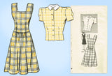 1940s Vintage Marian Martin Sewing Pattern 9317 Cute Jumper and Blouse Size 31 B
