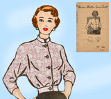 Marian Martin 9325: 1940s Uncut Misses WWII Blouse Sz 32B Vintage Sewing Pattern