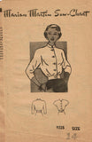 Marian Martin 9325: 1940s Uncut Misses WWII Blouse Sz 32B Vintage Sewing Pattern