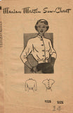 Marian Martin 9325: 1940s Uncut Misses WWII Blouse Sz 32B Vintage Sewing Pattern