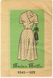 1950s Original Vintage Marian Martin Pattern 9342 Misses Zig Zag Dress Sz 38 B