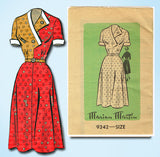1950s Original Vintage Marian Martin Pattern 9342 Misses Zig Zag Dress Sz 38 B