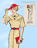 Marian Martin 9343: 1930s Rare Misses Street Dress 34 B Vintage Sewing Pattern