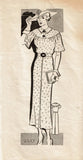Marian Martin 9343: 1930s Rare Misses Street Dress 34 B Vintage Sewing Pattern