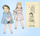 Marian Martin 9345: 1940s Toddler Girls Dress & Cape Sz 2 Vintage Sewing Pattern - Vintage4me2