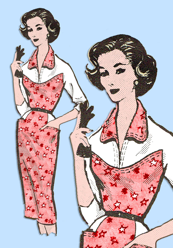 1950s Vintage Marian Martin Sewing Pattern 9357 Uncut Misses Slender Dress 34 B - Vintage4me2