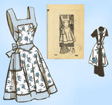 Marian Martin 9379: 1940s Cute Misses Full Bib Apron SM Vintage Sewing Pattern