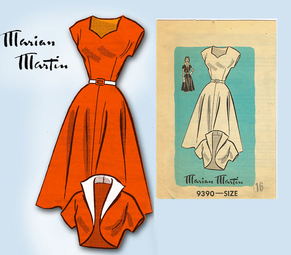 Marian Martin 9390: 1950s Misses Dress & Bolero Size 34 B Vintage Sewing Pattern