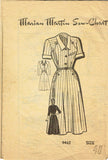 1940s Vintage Marian Martin Sewing Pattern 9462 Plus Size Ladies Dress Size 40 B - Vintage4me2