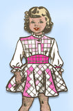 1940s Original Vintage Marian Martin Pattern 9467 Little Girls Jumper Dress Sz10