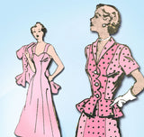 1940s Vintage Marian Martin Sewing Pattern 9491 Uncut Sun Dress & Jacket Sz 32B -Vintage4me2