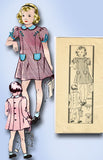 1930s Vintage Marian Martin Mail Order Sewing Pattern 9529 Toddler Girls Dress 4