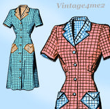 Marian Martin 9549: 1940s Misses WWII Day Dress Size 38 B Vintage Sewing Pattern