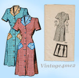 Marian Martin 9549: 1940s Misses WWII Day Dress Size 38 B Vintage Sewing Pattern
