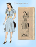 Marian Martin 9663: 1940s Misses WWII Day Dress Size 32 B Vintage Sewing Pattern