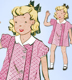 1930s Original Vintage Marian Martin Pattern 9749 Toddler Girls Pleated Dress 2