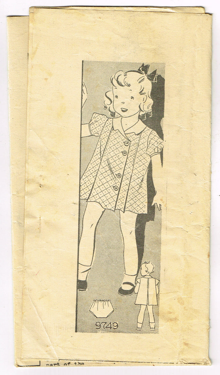 1930s Original Vintage Marian Martin Pattern 9749 Toddler Girls Dress ...