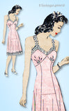 1940s Vintage Marian Martin Sewing Pattern 9766 Misses WWII Slip w Bra Top 34 B