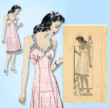 1940s Vintage Marian Martin Sewing Pattern 9766 Misses WWII Slip w Bra Top 34 B