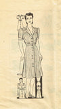Marian Martin 9778: 1940s WWII Shirtwaist Dress Sz 36 B Vintage Sewing Pattern