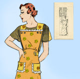 Marian Martin 9988: 1930s Misses Farm Kitchen Apron MED Vintage Sewing Pattern