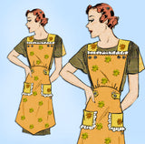 Marian Martin 9988: 1930s Misses Farm Kitchen Apron MED Vintage Sewing Pattern