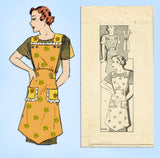 Marian Martin 9988: 1930s Misses Farm Kitchen Apron MED Vintage Sewing Pattern