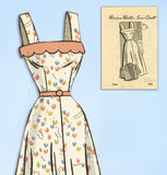 1940s Vintage Marian Martin Sewing Pattern 9026 Misses Sun Dress & Bolero Sz 30B