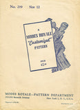 1940s Vintage Modes Royale Sewing Pattern 219 Misses 2 Piece Dress Size 12 30B