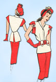 1940s Vintage Modes Royale Sewing Pattern 219 Misses 2 Piece Dress Size 12 30B
