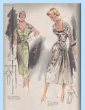 1950s Vintage Modes Royale Sewing Pattern 965 Misses Cocktail Dress Size 30 Bust